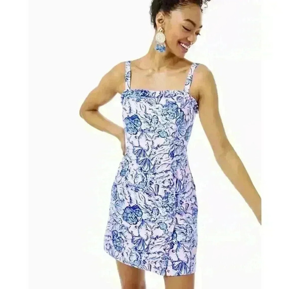 Lilly Pulitzer Mini Dress Romper Floral Magnolia Lilac One Piece Zenon 00 XS XXS - Picture 3 of 16